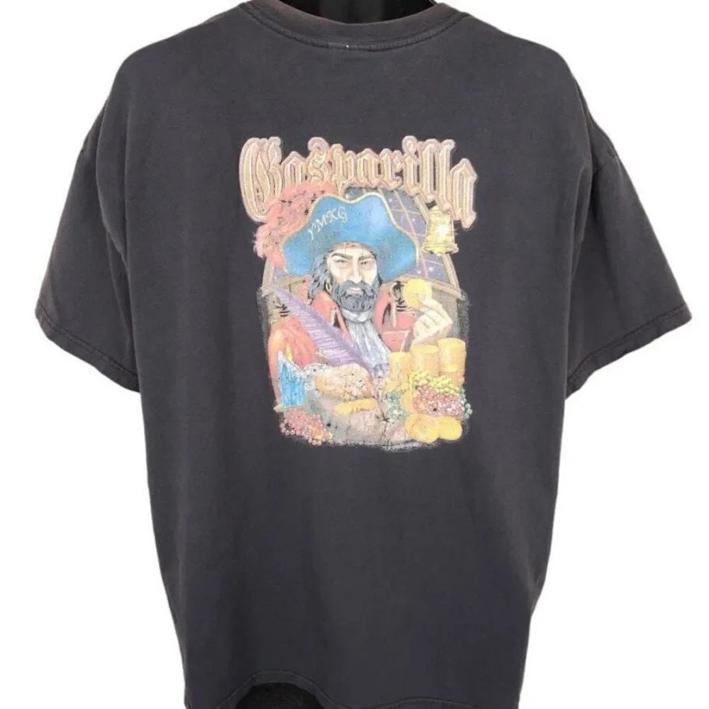 Vintage Gasparilla Pirate Festival T Shirt Mens Size XL Black Y2K Tampa Florida